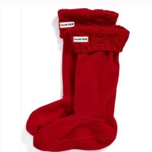 Hunter Socks for Tall boots Red quilted Medium